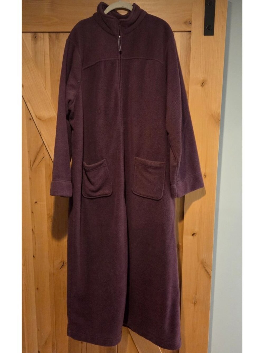 L. L. Bean Full Zip Women’s 2X Bathrobe 265871 Purple Pockets